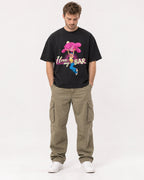 Mockup Boxy Heavyweight Tee Black male full-body 08