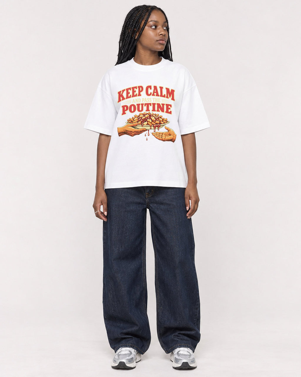 Mockup Boxy Heavyweight Tee White female full-body 04