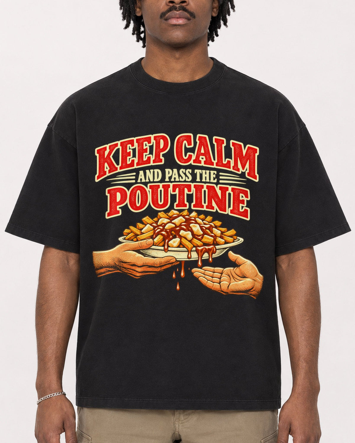 Mockup Boxy Heavyweight Tee Black male close-up 04