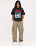 Mockup Boxy Heavyweight Tee Black female full-body 06