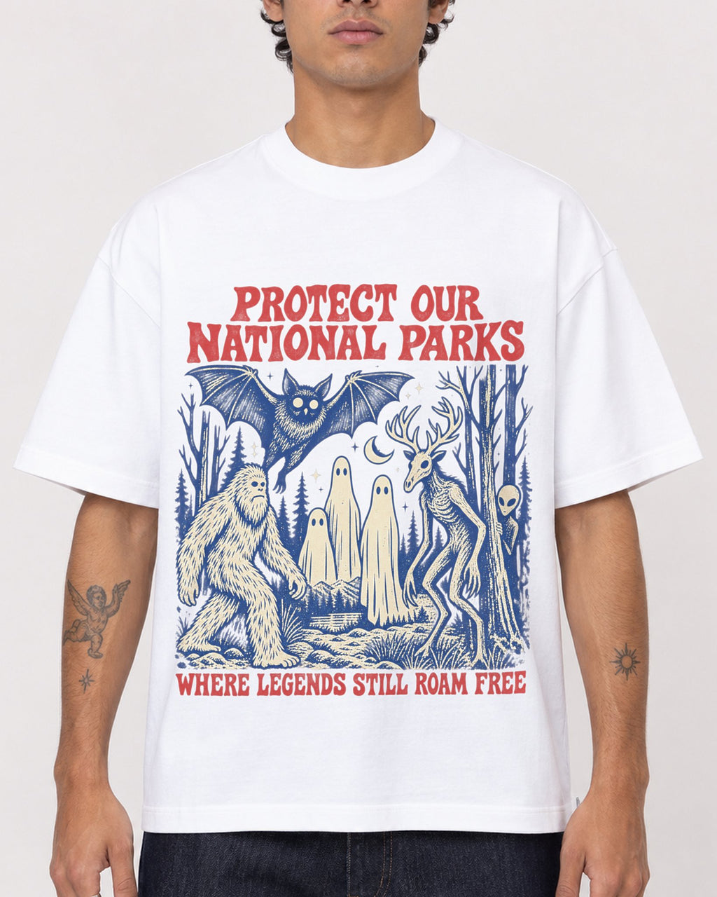 Mockup Boxy Heavyweight Tee White male close-up 06