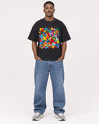 Mockup Boxy Heavyweight Tee Black male full-body 14