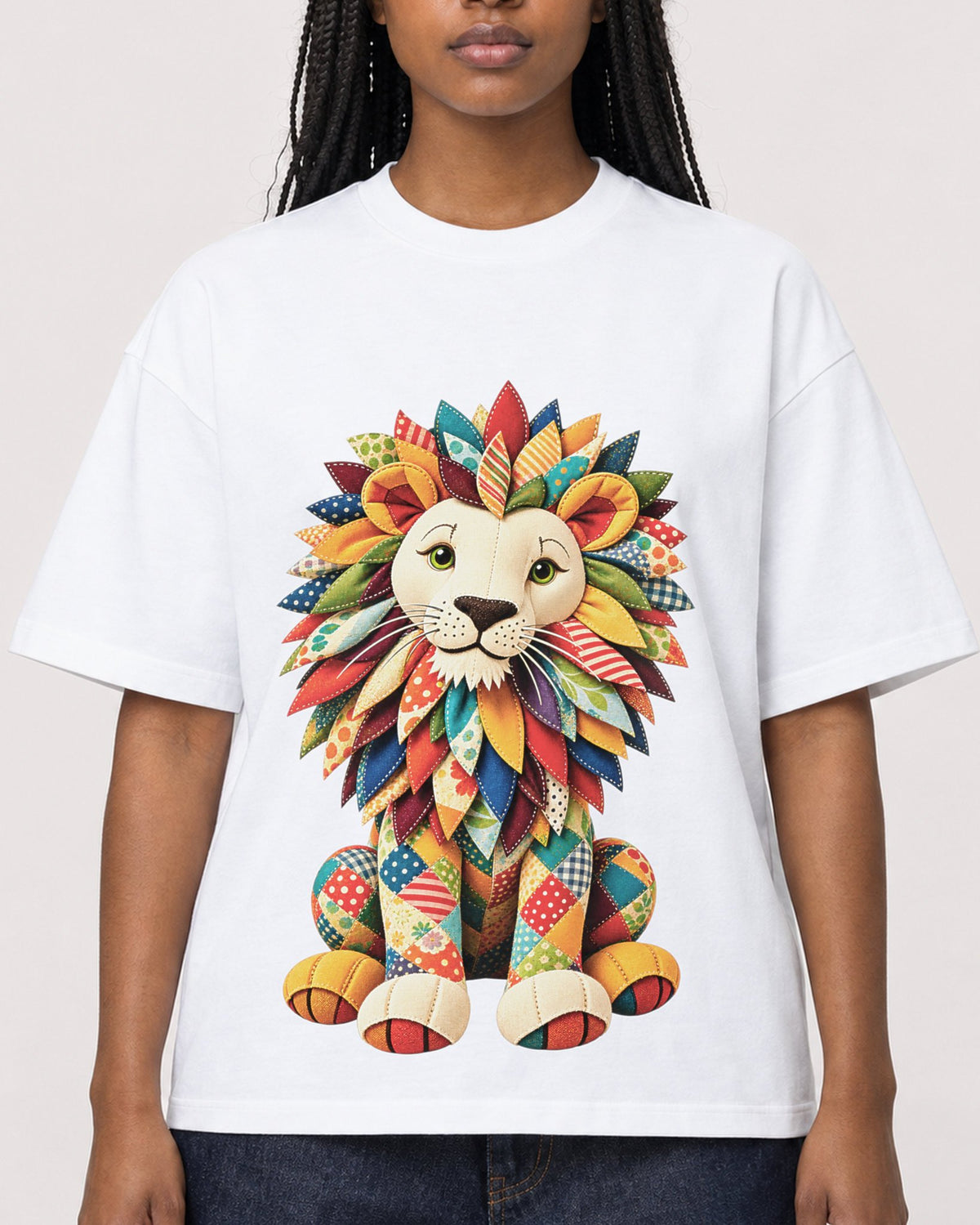 Mockup Boxy Heavyweight Tee White female close-up 04