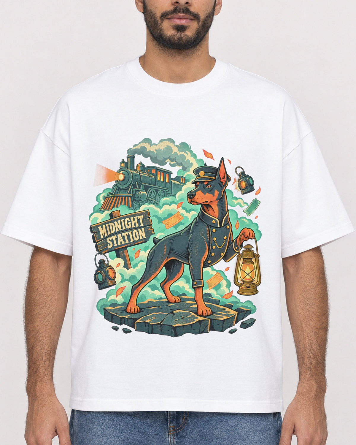 Mockup Boxy Heavyweight Tee White male close-up 07