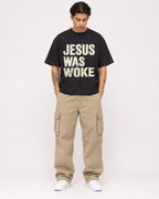 Mockup Boxy Heavyweight Tee Black male full-body 36