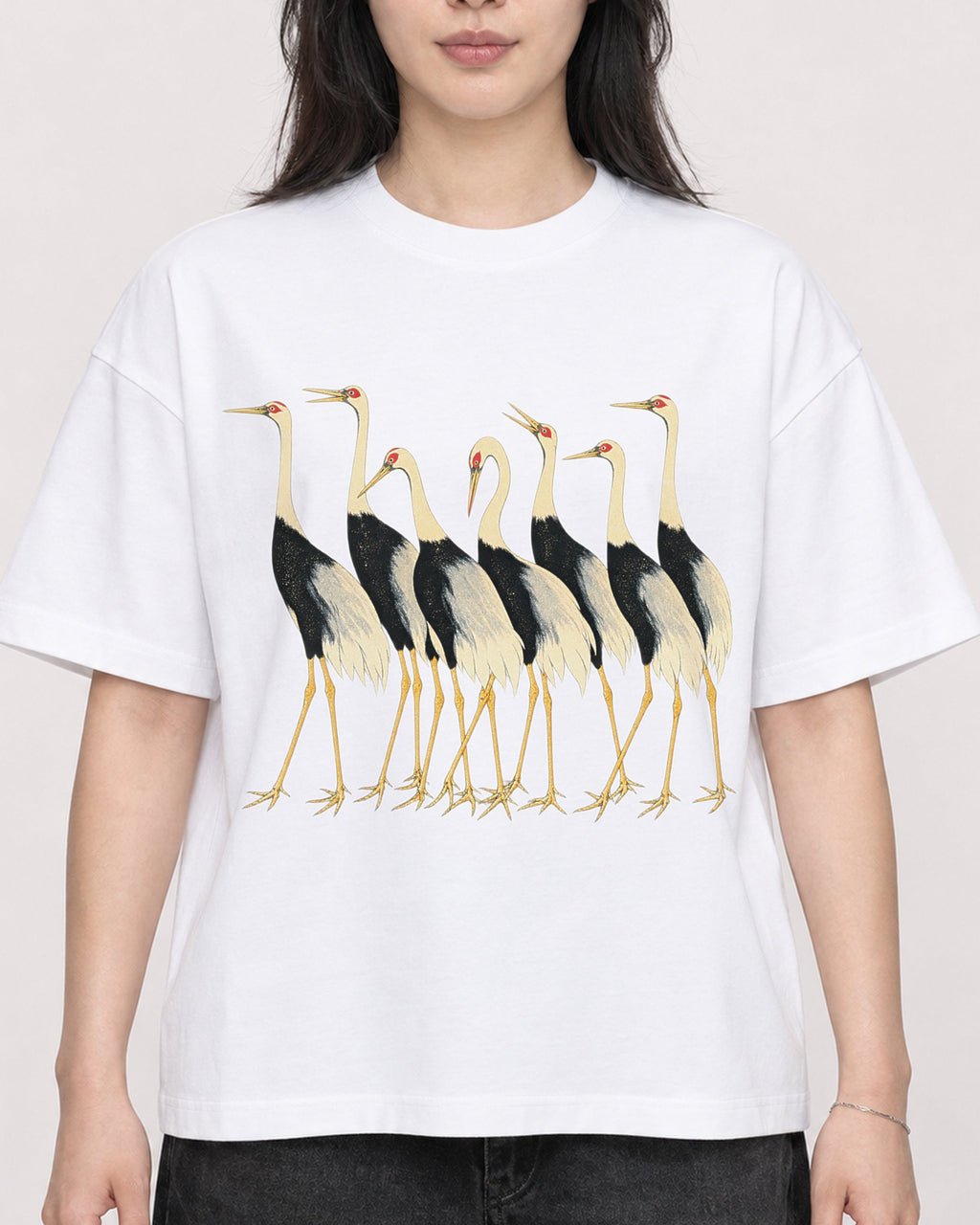 Mockup Boxy Heavyweight Tee White female close-up 13