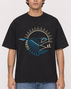 Mockup Boxy Heavyweight Tee Black male close-up 06