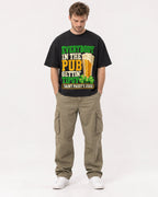 Mockup Boxy Heavyweight Tee Black male full-body 08