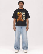 Mockup Boxy Heavyweight Tee Black male full-body 05