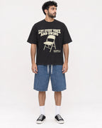 Mockup Boxy Heavyweight Tee Black male full-body 07