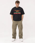 Mockup Boxy Heavyweight Tee Black male full-body 08