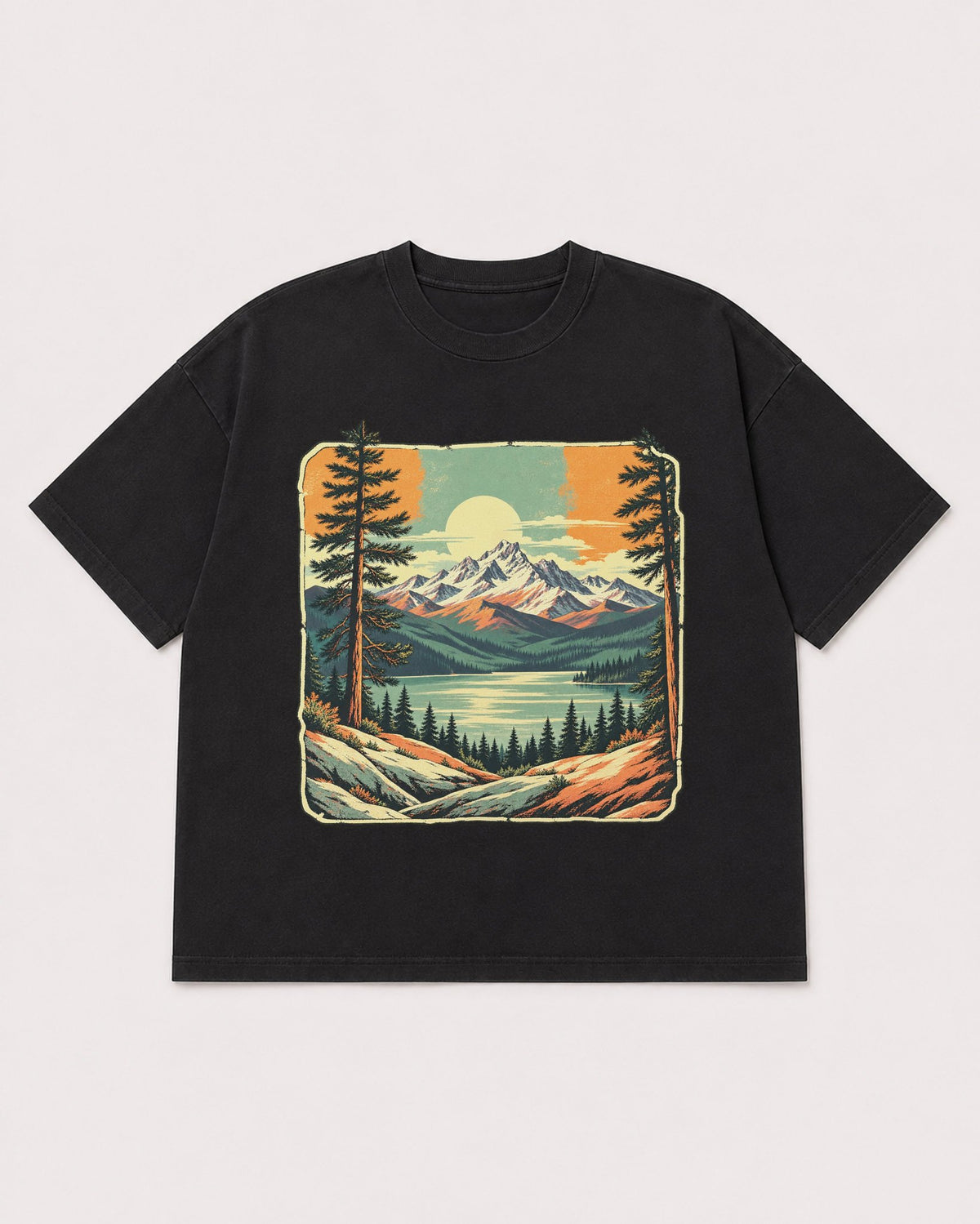 Mockup Boxy Heavyweight Tee Black product