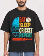 Mockup Boxy Heavyweight Tee Black male close-up 07
