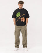Mockup Boxy Heavyweight Tee Black male full-body 08