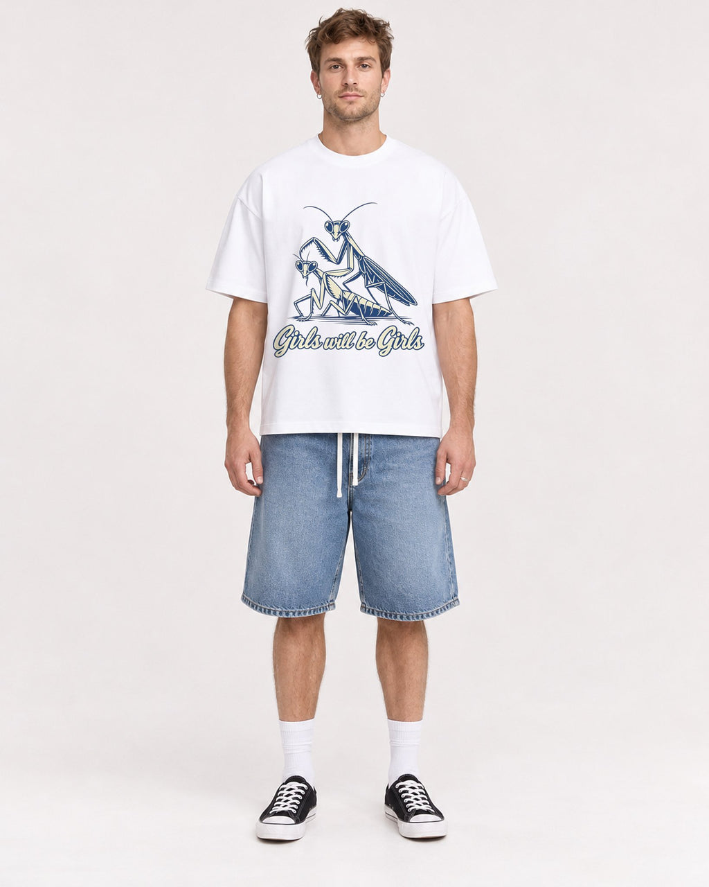 Mockup Boxy Heavyweight Tee White male full-body 08
