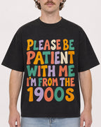 Mockup Boxy Heavyweight Tee Black male close-up 09
