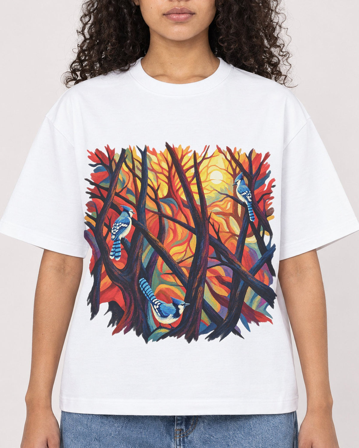 Mockup Boxy Heavyweight Tee White female close-up 10