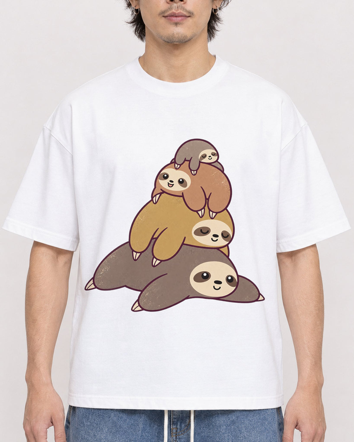 Mockup Boxy Heavyweight Tee White male close-up 03