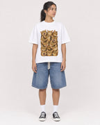 Mockup Boxy Heavyweight Tee White female full-body 16