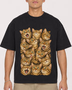 Mockup Boxy Heavyweight Tee Black male close-up 16