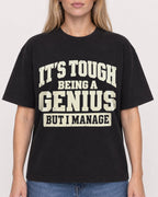 Mockup Boxy Heavyweight Tee Black female close-up 08