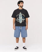 Mockup Boxy Heavyweight Tee Black male full-body 27