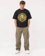 Mockup Boxy Heavyweight Tee Black male full-body 08