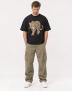 Mockup Boxy Heavyweight Tee Black male full-body 08