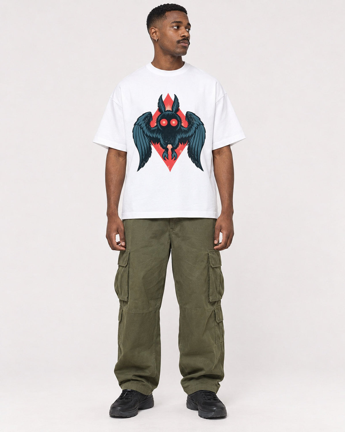 Mockup Boxy Heavyweight Tee White male full-body 14
