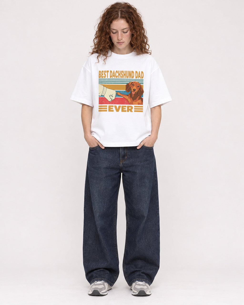 Mockup Boxy Heavyweight Tee White female full-body 09