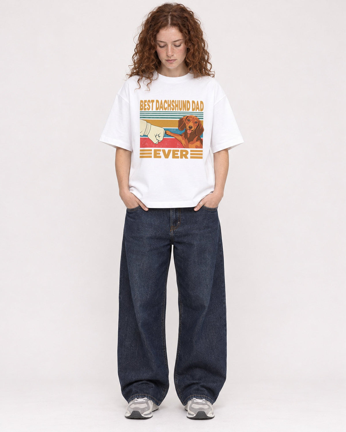 Mockup Boxy Heavyweight Tee White female full-body 09