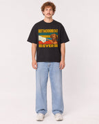 Mockup Boxy Heavyweight Tee Black male full-body 09