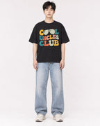 Mockup Boxy Heavyweight Tee Black male full-body 01