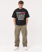 Mockup Boxy Heavyweight Tee Black male full-body 08