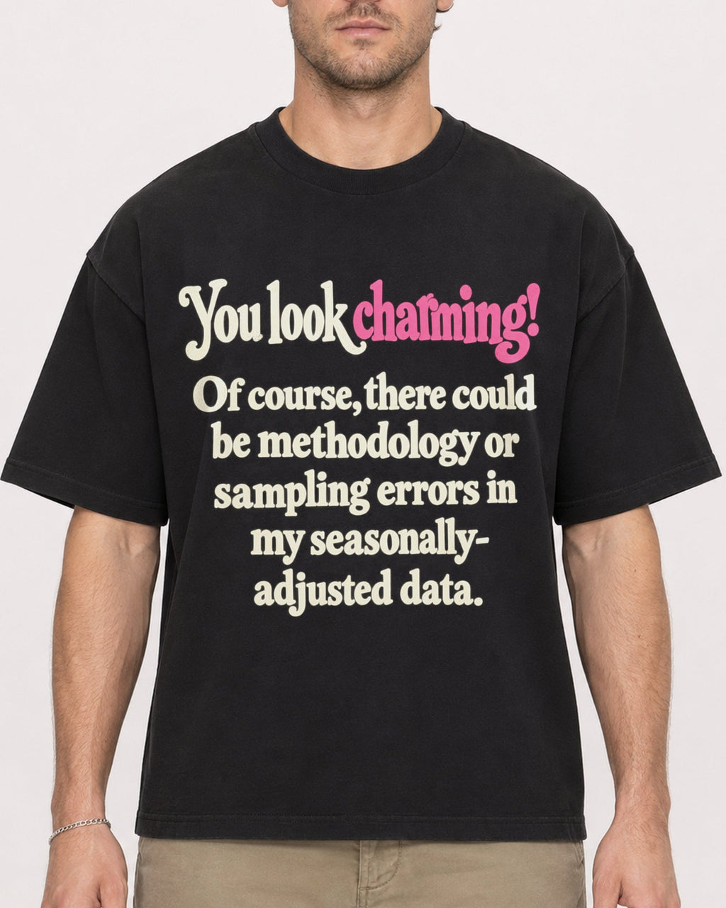 Mockup Boxy Heavyweight Tee Black male close-up 08