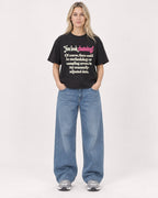 Mockup Boxy Heavyweight Tee Black female full-body 08
