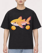 Mockup Boxy Heavyweight Tee Black male close-up 01