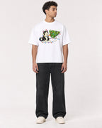 Mockup Boxy Heavyweight Tee White male full-body 10