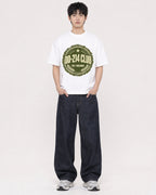 Mockup Boxy Heavyweight Tee White male full-body 01