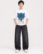 Mockup Boxy Heavyweight Tee White female full-body 23