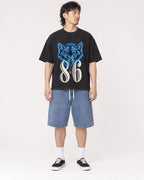 Mockup Boxy Heavyweight Tee Black male full-body 23