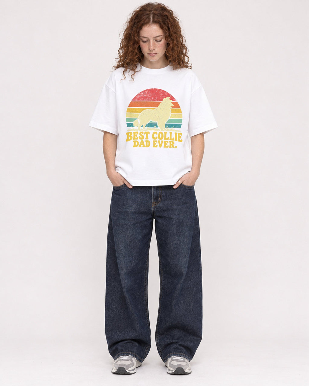 Mockup Boxy Heavyweight Tee White female full-body 09