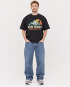 Mockup Boxy Heavyweight Tee Black male full-body 38