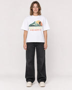 Mockup Boxy Heavyweight Tee White female full-body 38