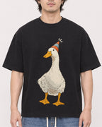Mockup Boxy Heavyweight Tee Black male close-up 03
