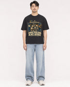 Mockup Boxy Heavyweight Tee Black male full-body 13