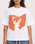 Mockup Boxy Heavyweight Tee White female close-up 06
