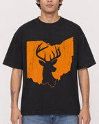 Mockup Boxy Heavyweight Tee Black male close-up 06