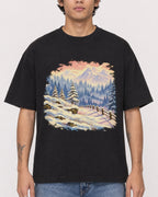 Mockup Boxy Heavyweight Tee Black male close-up 06