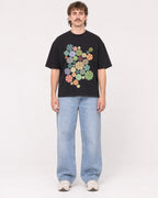 Mockup Boxy Heavyweight Tee Black male full-body 29